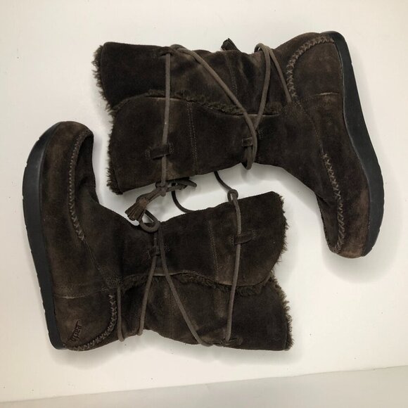 EARTH Leather Boots Women's Size 7B Brown Montage Beaver Kalso Technology - Picture 13 of 14